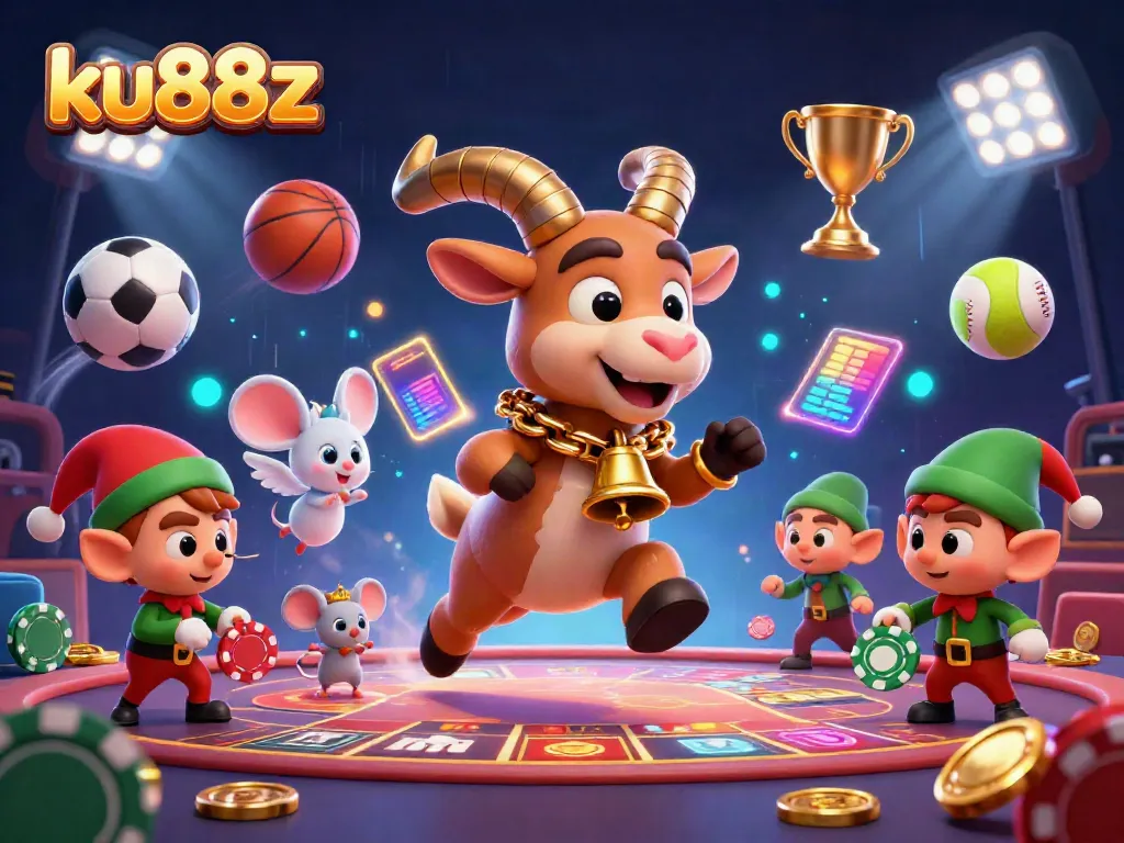 Engage in the holiday horror fun at ku88z's dynamic casino featuring festive characters and sports elements.