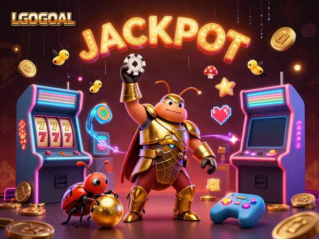 Engage with LGOGOAL's exciting gambling experience featuring victorious characters in a modern casino setting.
