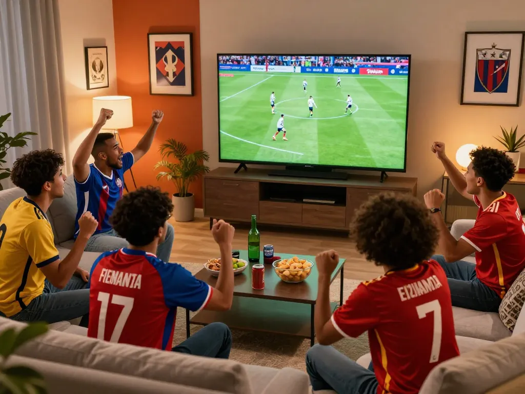 Cakhia fans enjoying live soccer streaming together, creating an exciting and communal football viewing experience.