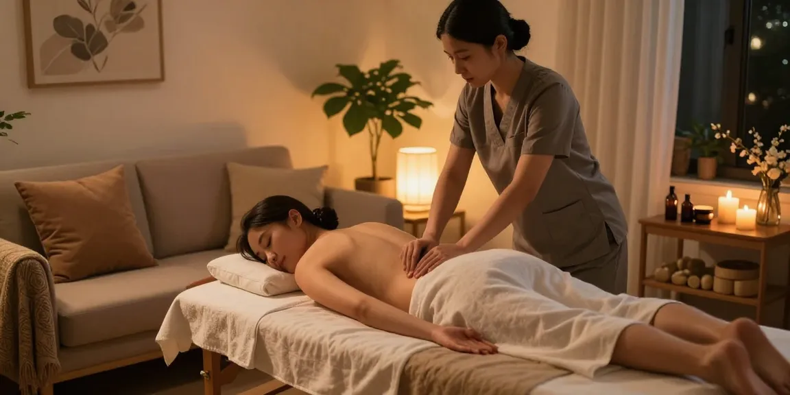 Experience luxurious 출장마사지 in a tranquil home environment with soothing ambiance and professional therapist.