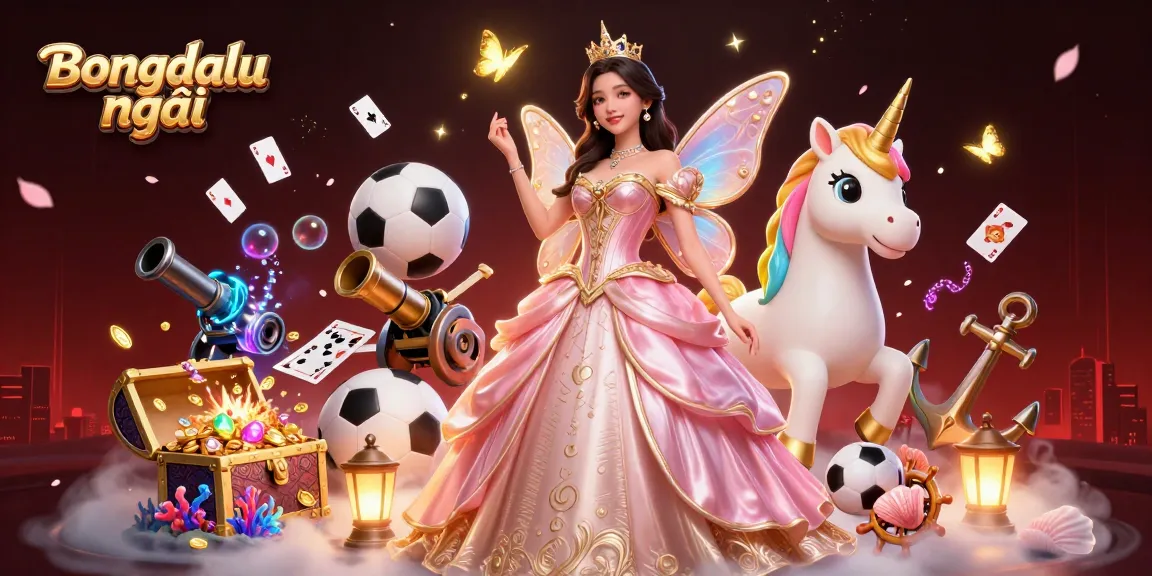 Bongdalu mới showcases a dynamic sports betting scene featuring an elegant princess and unicorn amidst vibrant betting elements.
