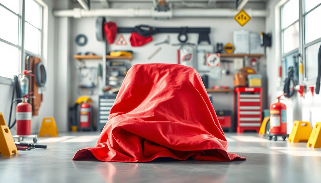 Enhance safety with this automotive fire blanket showcased in a bright workshop.