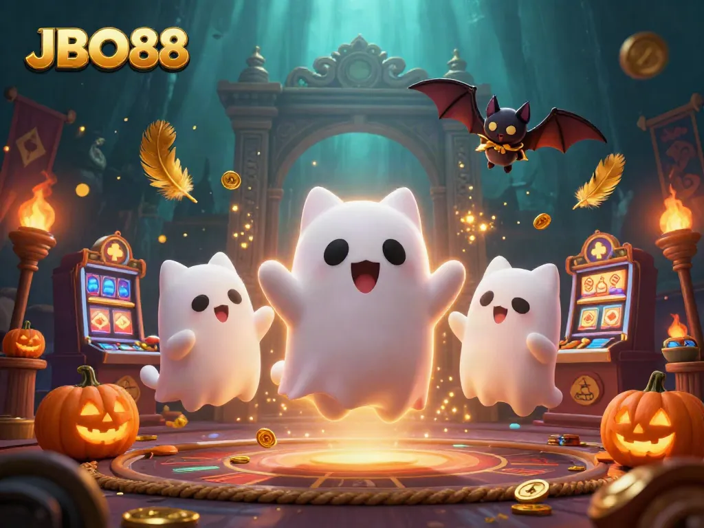 Experience thrilling gameplay with JBO88 in a vibrant, haunted casino setting filled with excitement.