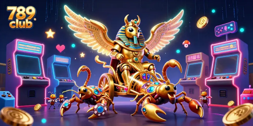 Experience thrilling gameplay at 789 club with vibrant arcade machines and unique characters.