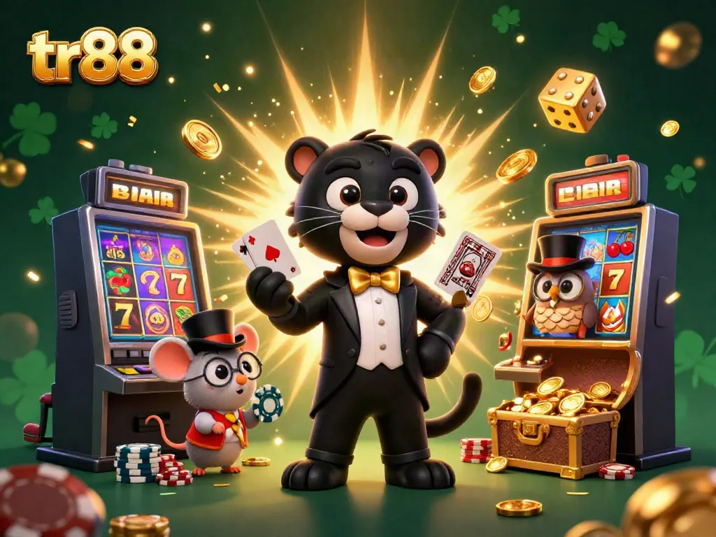 Experience thrilling moments in TR88 with vibrant characters, casino games, and jackpot excitement.