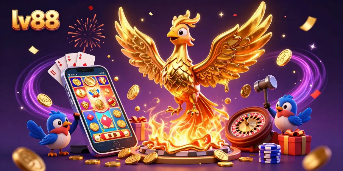 Experience exhilarating gaming with lv88, where golden coins and vibrant slots come alive.
