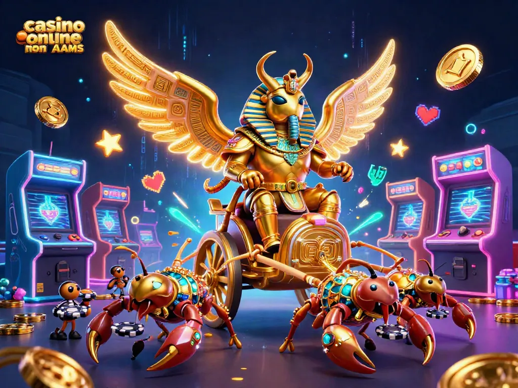 Esplora il mondo dei casino online non AAMS con questa vivace illustrazione 3D.
