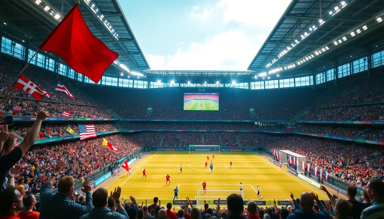 Dynamic football match capturing bảng xếp hạng bóng đá with fans and players in action.