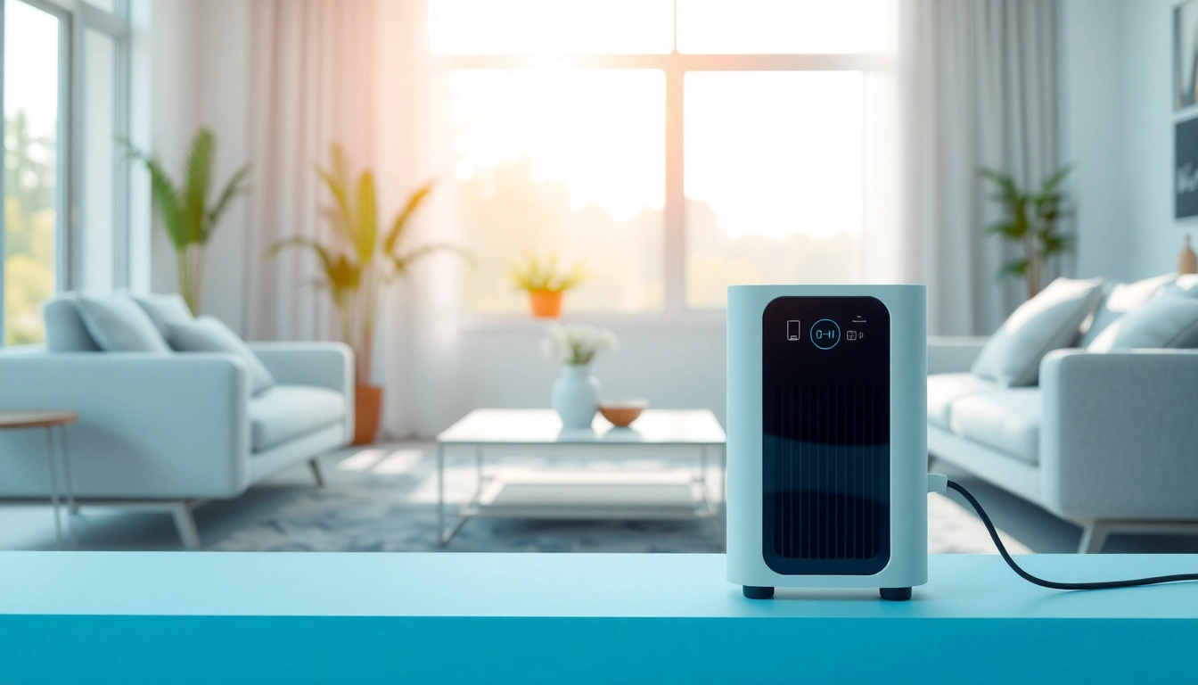 Experience EcoFlow power station in a modern living room setting showcasing its sleek design.