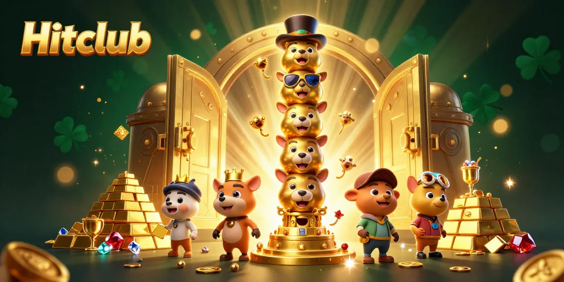 Hitclub showcases an exciting 3D casino scene with a vibrant totem pole, shining treasures, and dynamic elements.