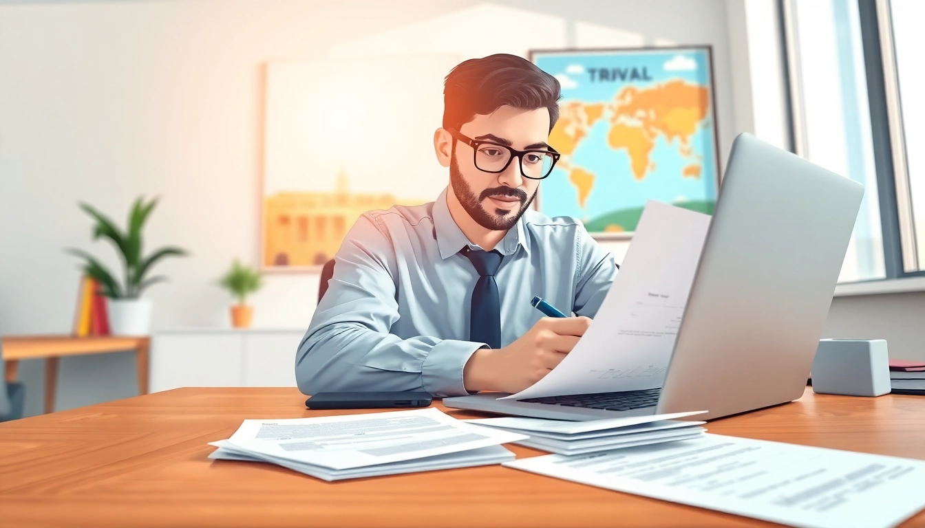 Fill out an eta application uk with a laptop and travel documents for a seamless process.